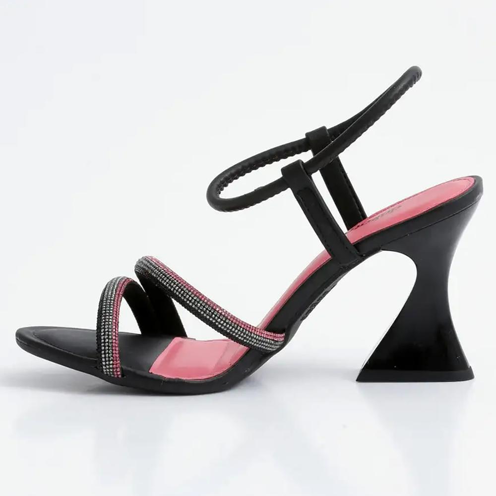 Sandália Dakota Salto Taça Strass Feminina - Preto - 2
