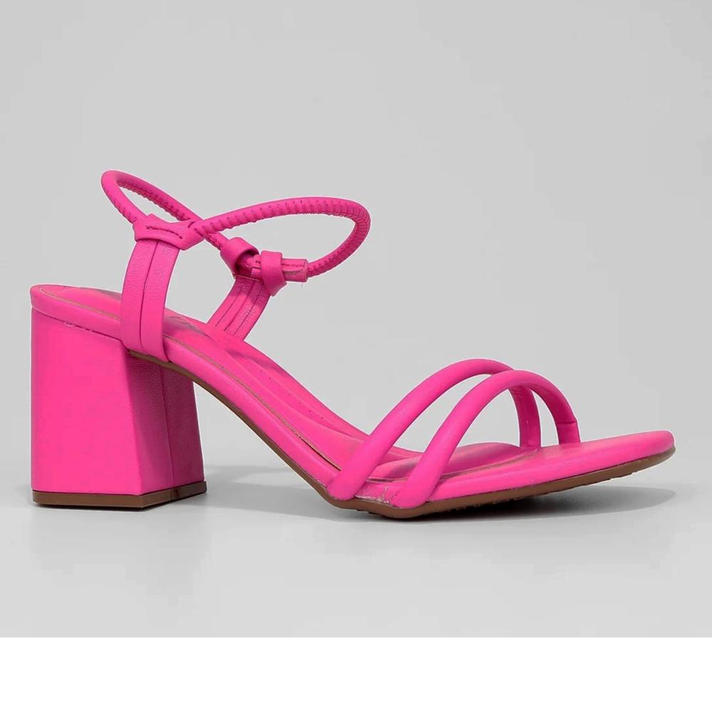 Sandália Beira Rio Calce Fácil Salto Bloco - Rosa - 1