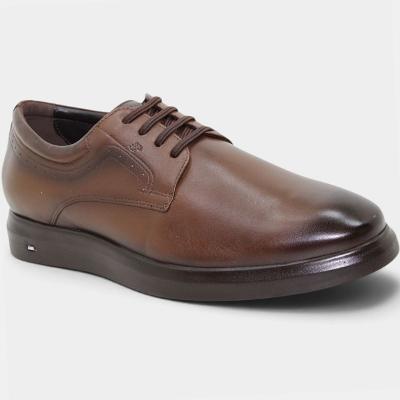 Sapato Social Jota Pe Couro Carneiro Air Enigma Masculino - Marrom Escuro