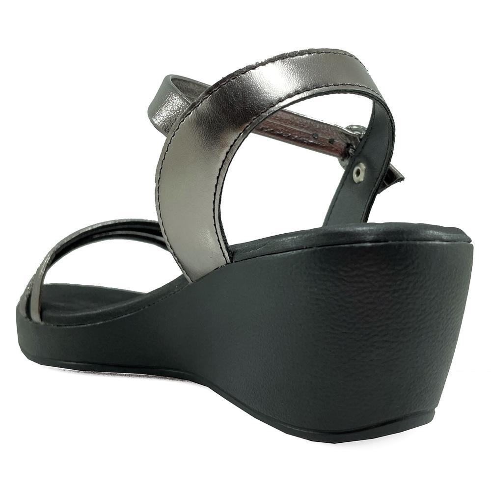 Sandália Anabela Dijean Tiras Strass Anatômica - Preto - 4