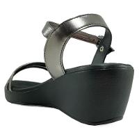 Sandália Anabela Dijean Tiras Strass Anatômica - Preto