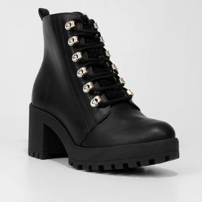Bota Coturno Ramarim Cano Médio Feminina - Preto