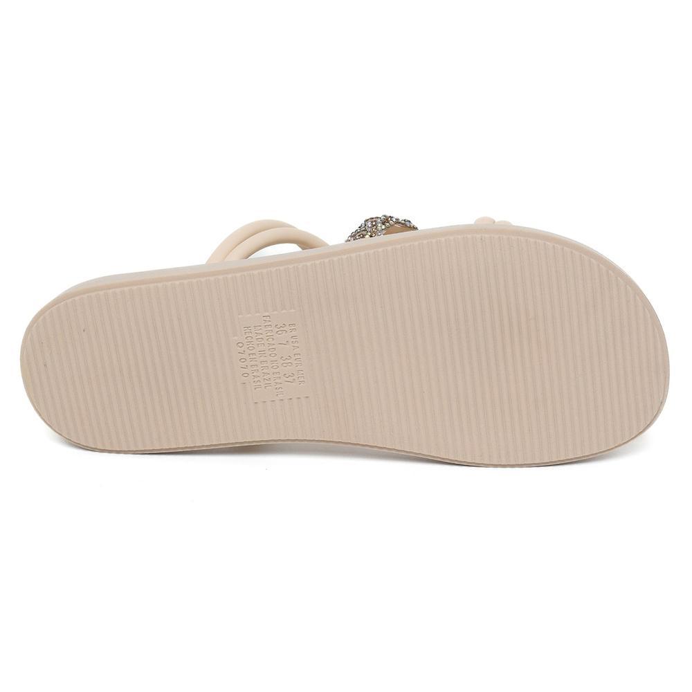 Rasteira Mississipi Flatform Pedraria Calce Fácil - Bege Claro - 5