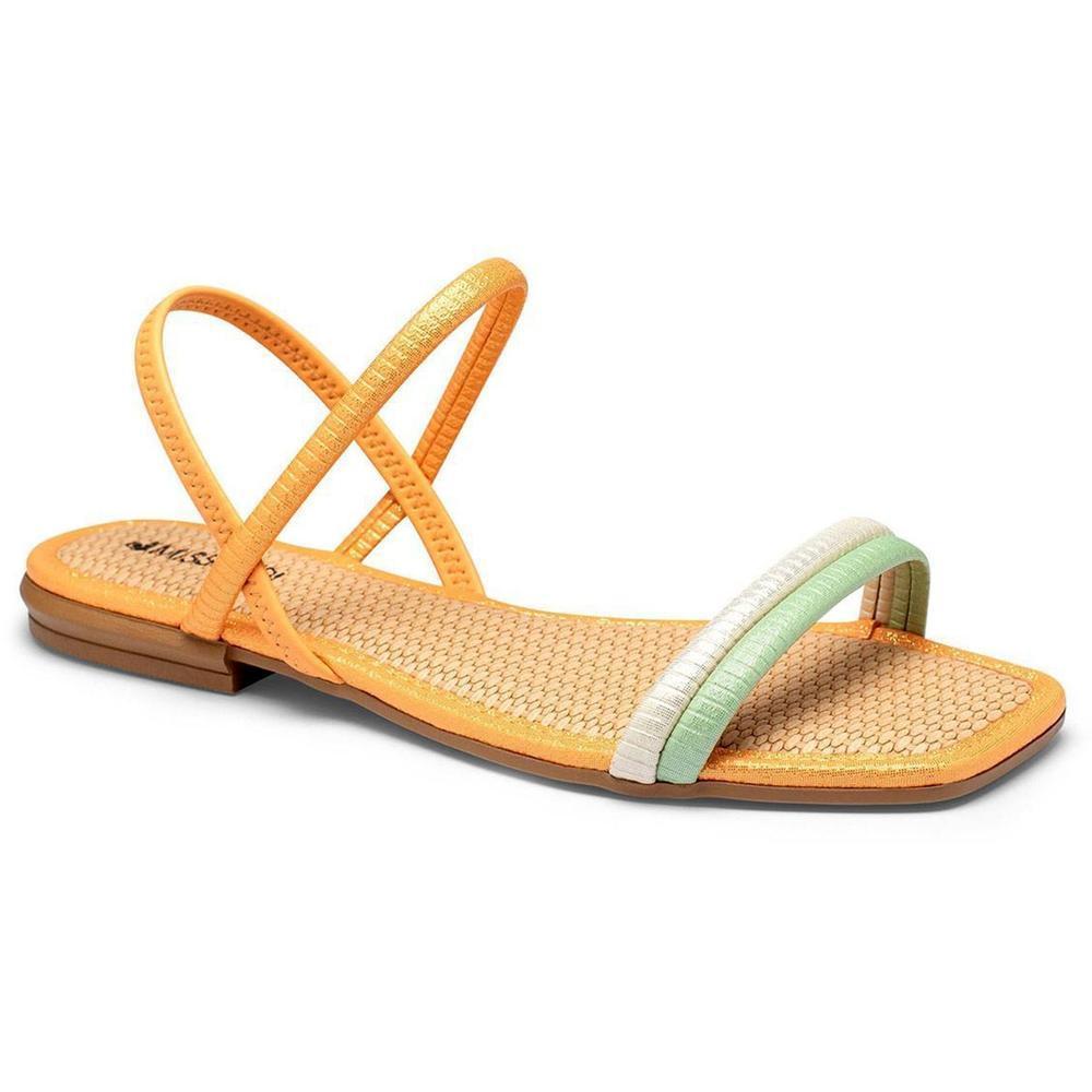 Rasteira Mississipi Com Brilhos Tiras Calce Fácil - Laranja - 1