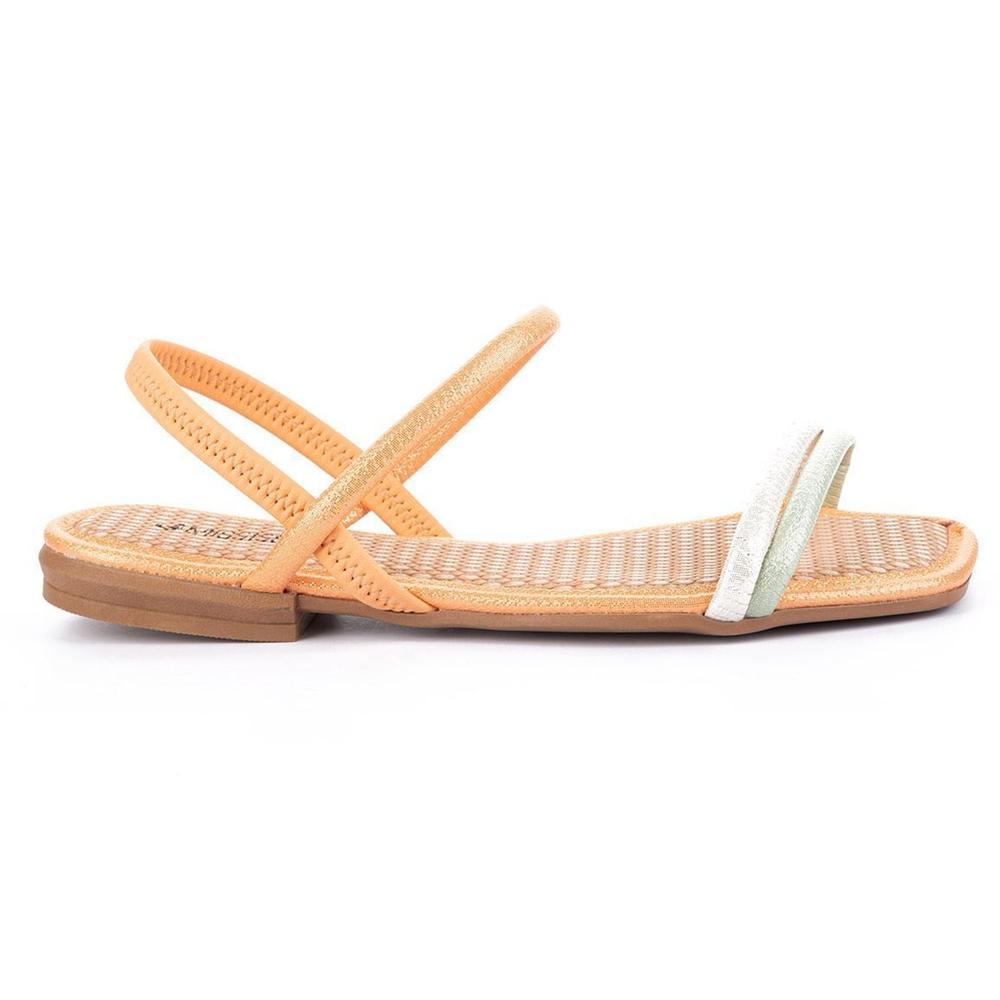 Rasteira Mississipi Com Brilhos Tiras Calce Fácil - Laranja - 2