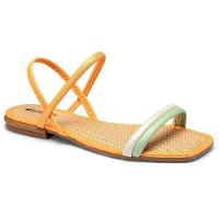 Rasteira Mississipi Com Brilhos Tiras Calce Fácil - Laranja - 1