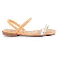 Rasteira Mississipi Com Brilhos Tiras Calce Fácil - Laranja - 2