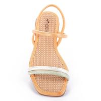 Rasteira Mississipi Com Brilhos Tiras Calce Fácil - Laranja - 3