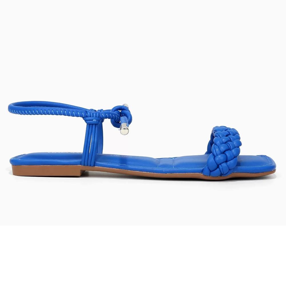 Rasteira Dakota Tramada Amarração Feminina - Azul - 2