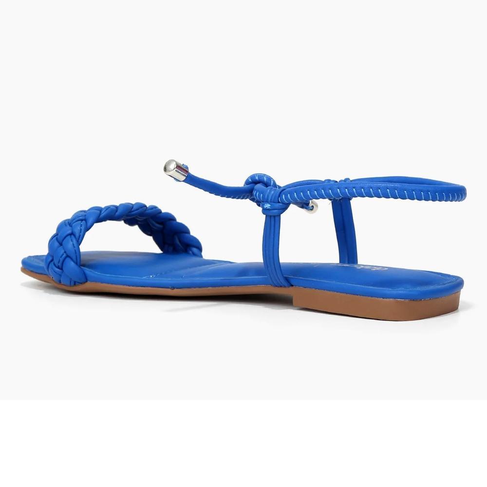 Rasteira Dakota Tramada Amarração Feminina - Azul - 4