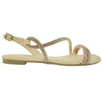 Rasteira Dakota Strass Com Traseiro Feminina - Bege - 2