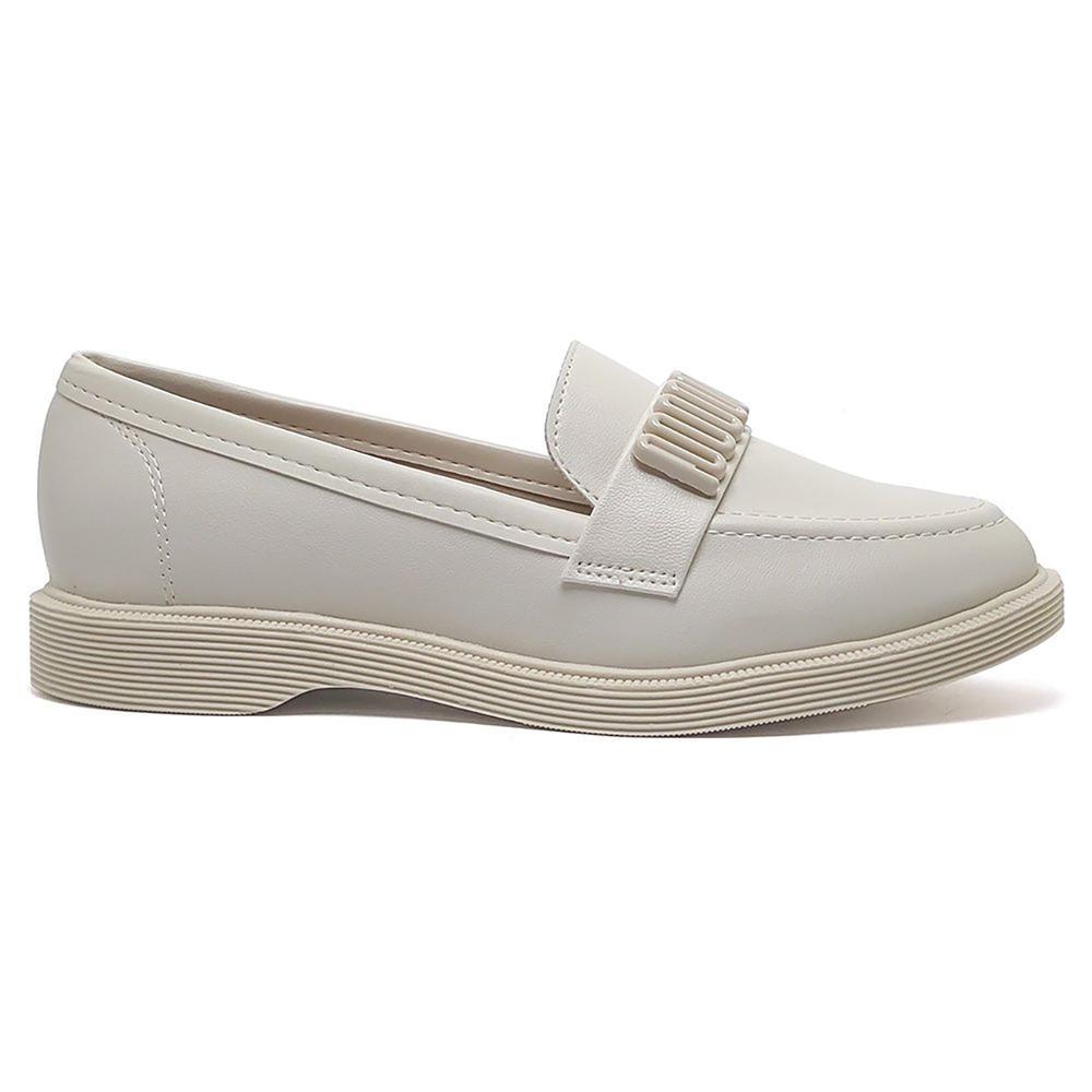 Mocassim Moleca Loafer Feminino - Branco - 2