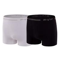 Kit 2 Cuecas Boxer Trifil Sem Costura Elástico Masculina - Preto e Branco - 1