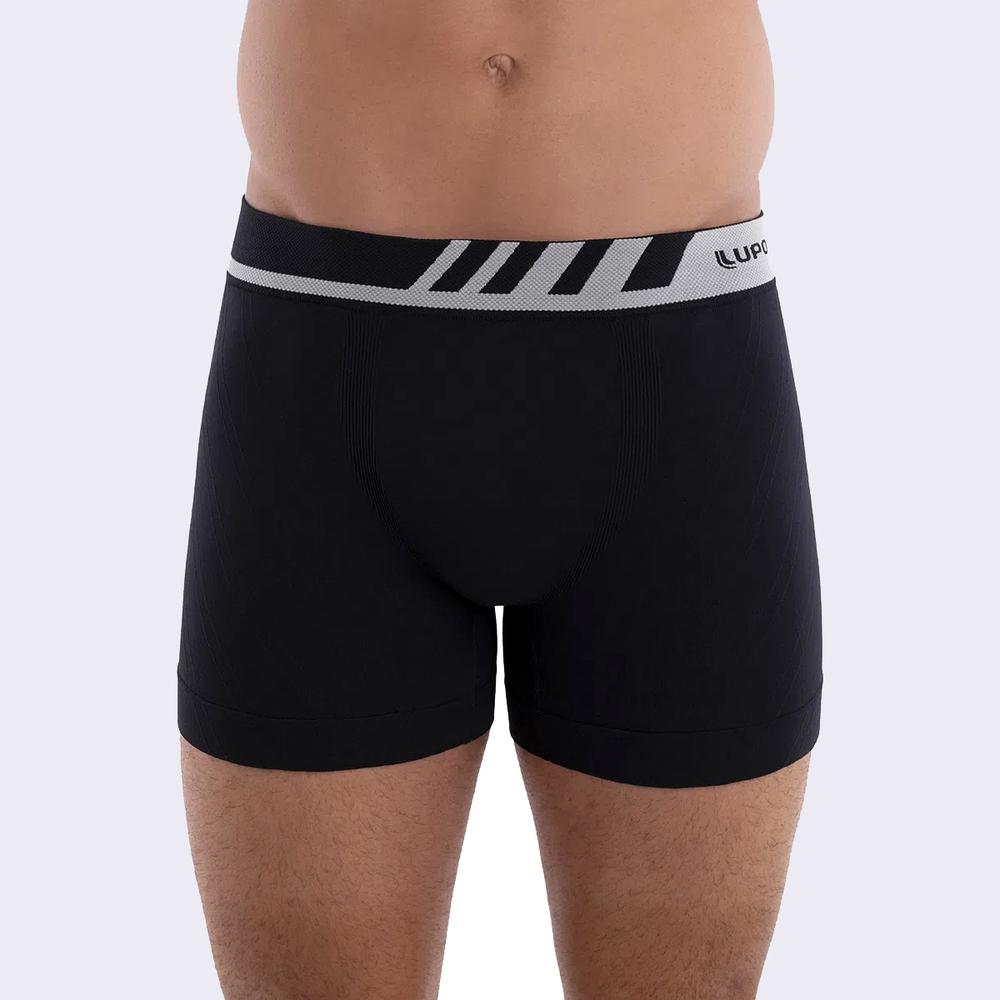 Cueca Boxer Lupo Microfibra Cós Com Chanfro - Preta - 1