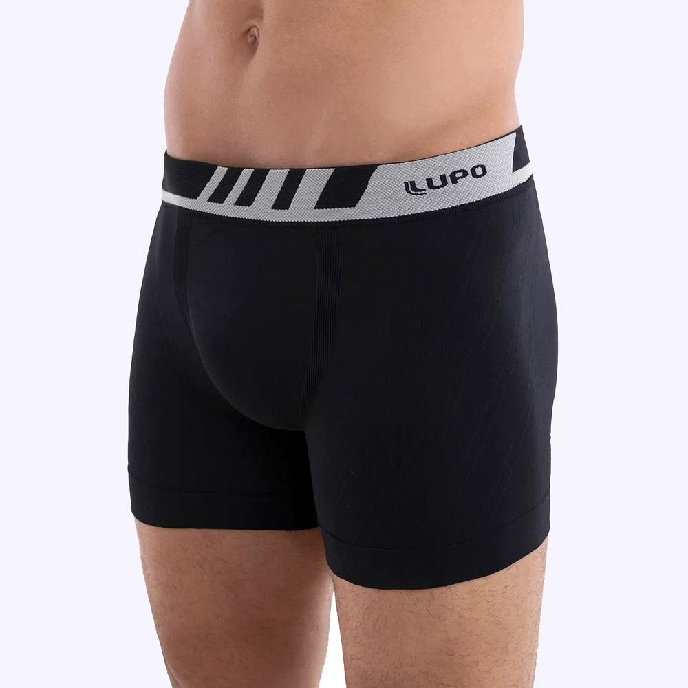 Cueca Boxer Lupo Microfibra Cós Com Chanfro - Preta - 2