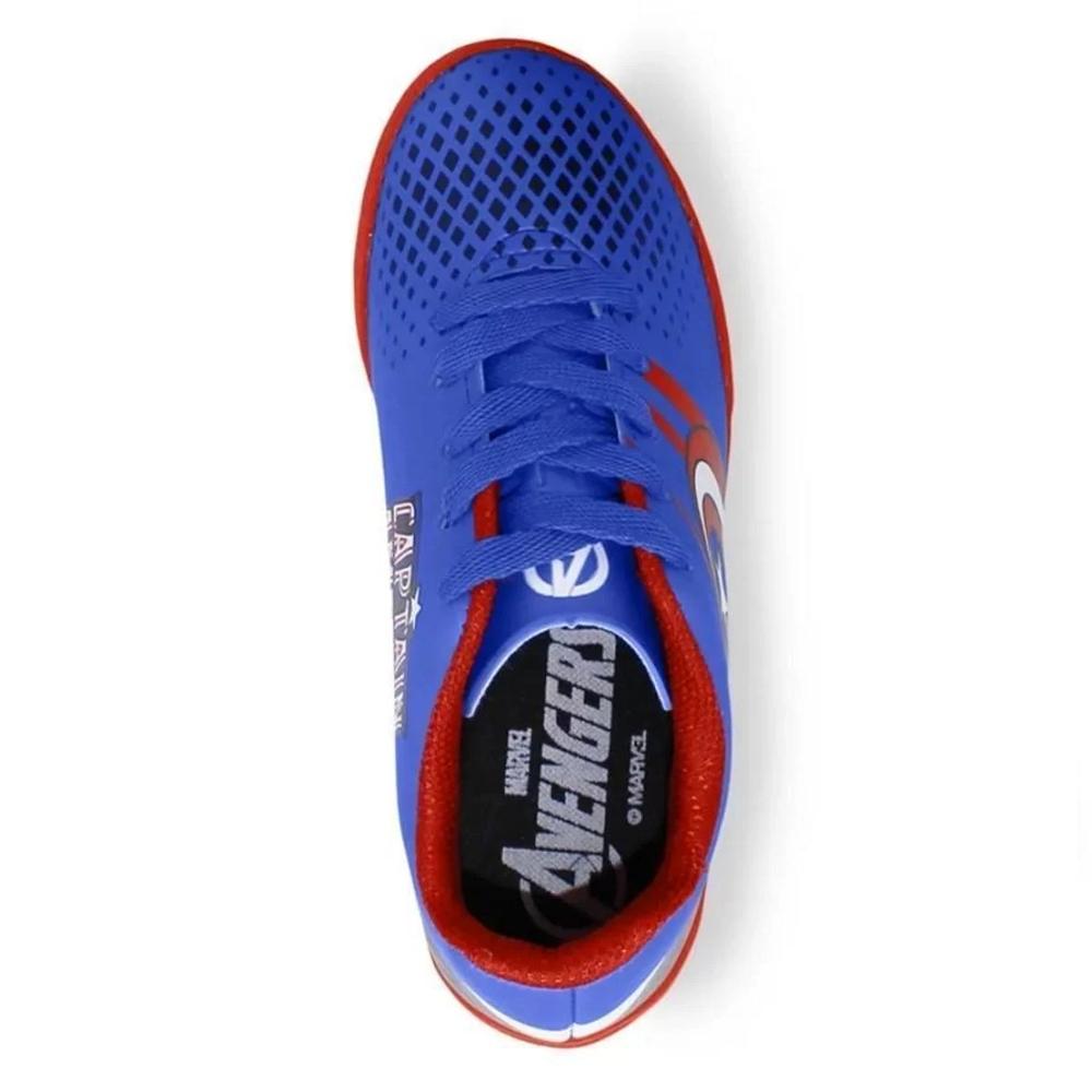 Chuteira Infantil Society Dray Marvel Capitão América - Vermelho e Azul - 2