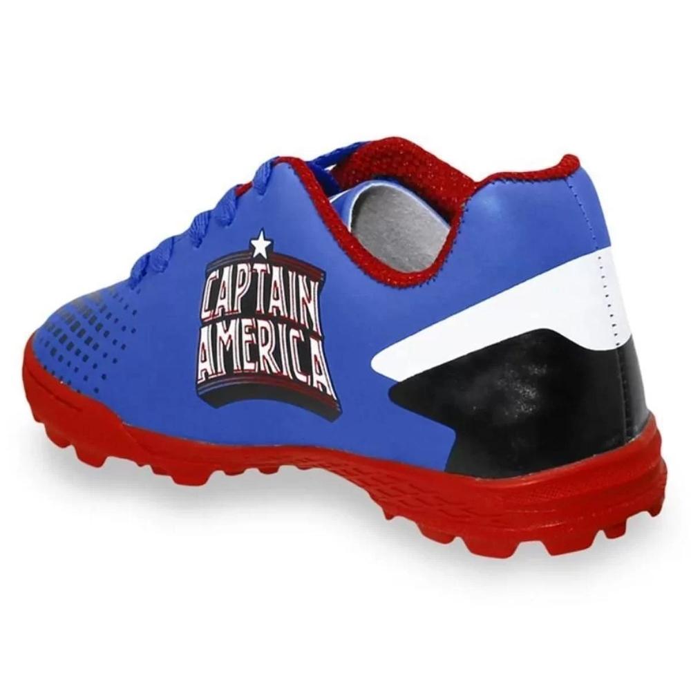 Chuteira Infantil Society Dray Marvel Capitão América - Vermelho e Azul - 3