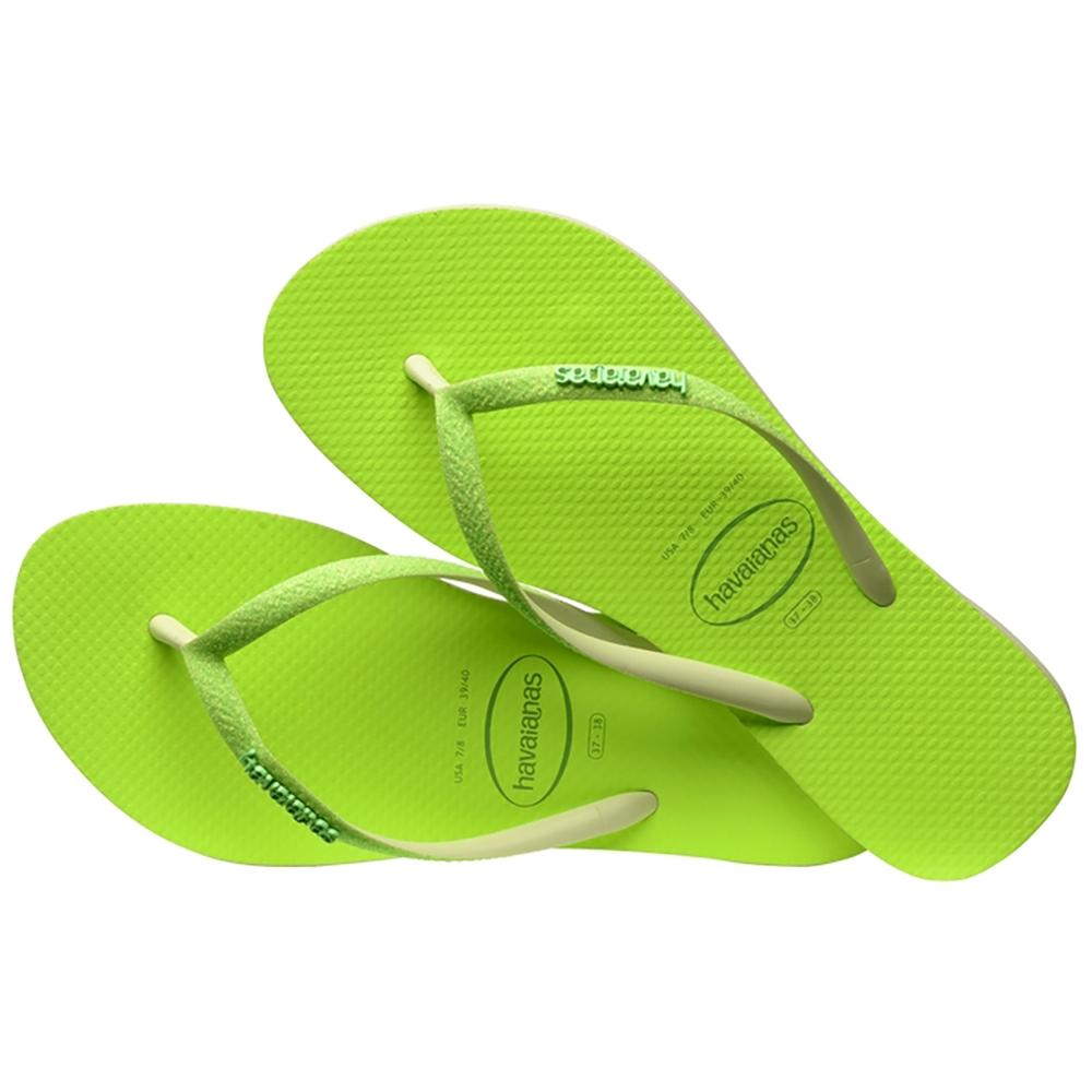 Chinelo Havaianas Slim Glitter Neon Feminino - Verde Limão - 4