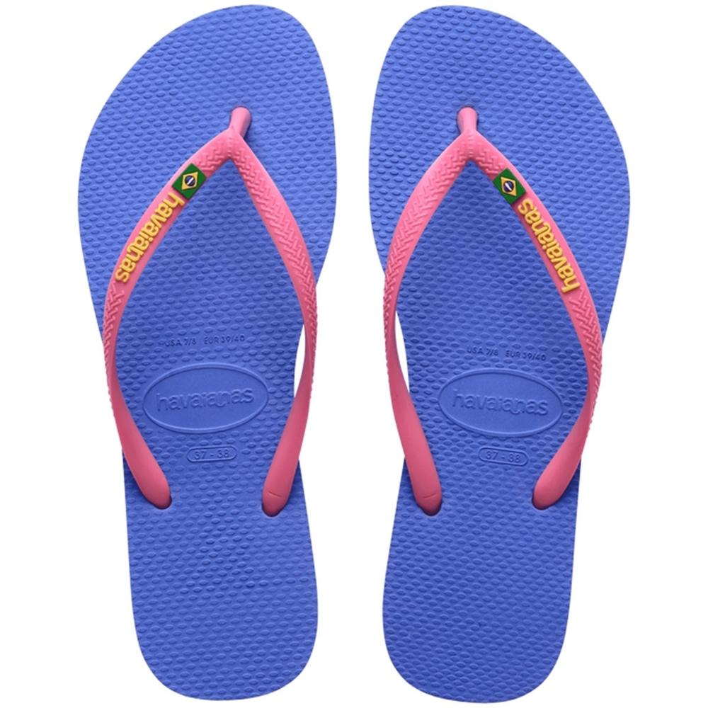 Chinelo Havaianas Slim Brasil Feminino - Azul e Rosa - 1
