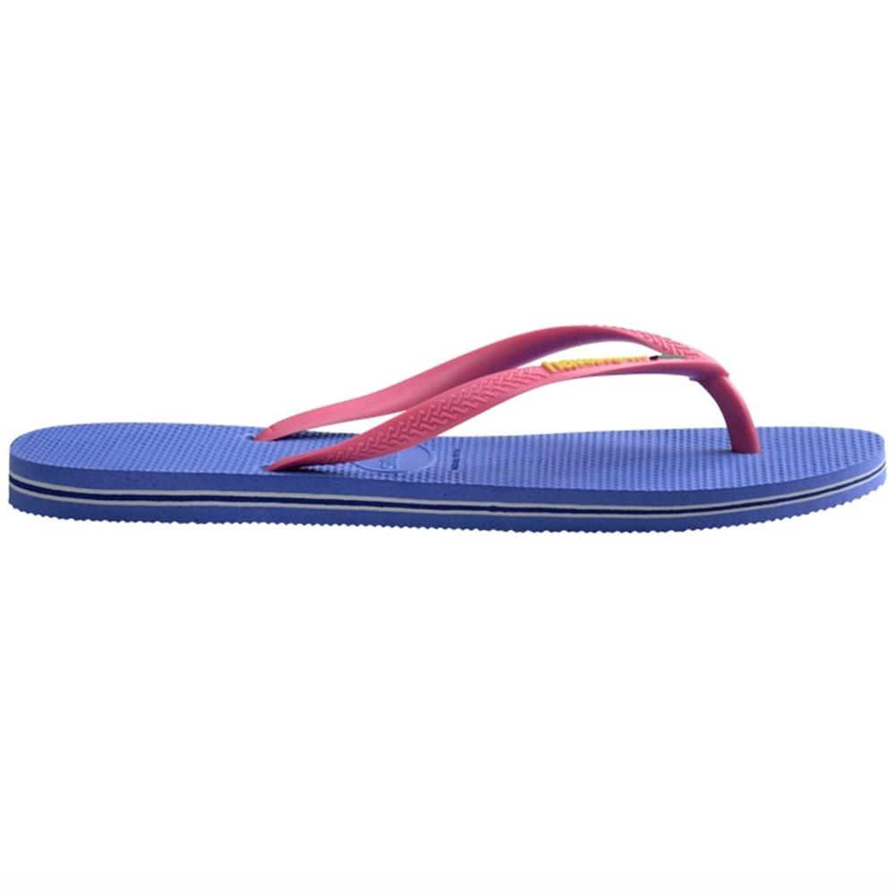 Chinelo Havaianas Slim Brasil Feminino - Azul e Rosa - 3