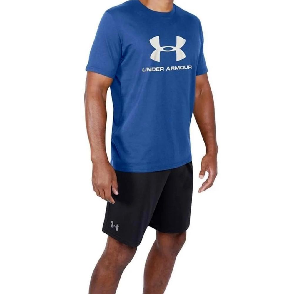 Camiseta Under Armour Sportstyle Logo Masculina - Azul e Branco - 2