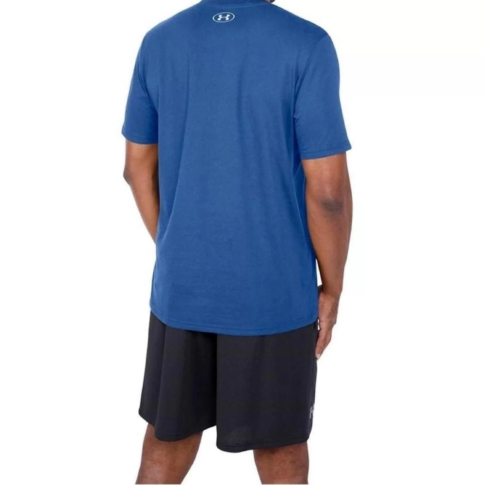 Camiseta Under Armour Sportstyle Logo Masculina - Azul e Branco - 4