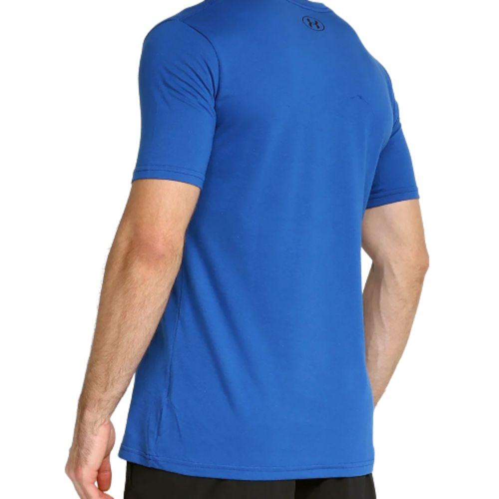 Camiseta Under Armour Sportstyle Left Masculina - Azul e Chumbo - 4