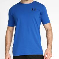Camiseta Under Armour Sportstyle Left Masculina - Azul e Chumbo - 3