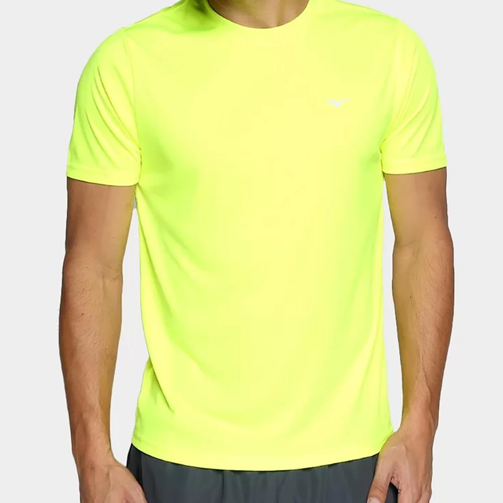 Camiseta Mizuno Run Spark 2 Masculina - Amarelo Claro - 1