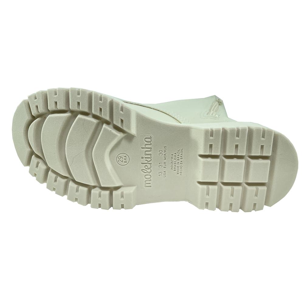 Bota Infantil Molekinha Coturno Zíper - Creme e Verde - 5