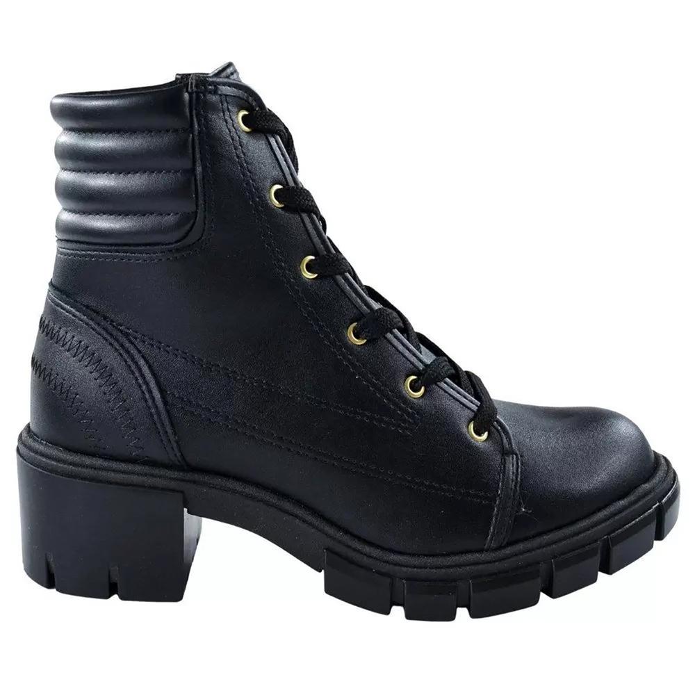 Bota Coturno Moleca Tratorada Salto Bloco - Preto - 2