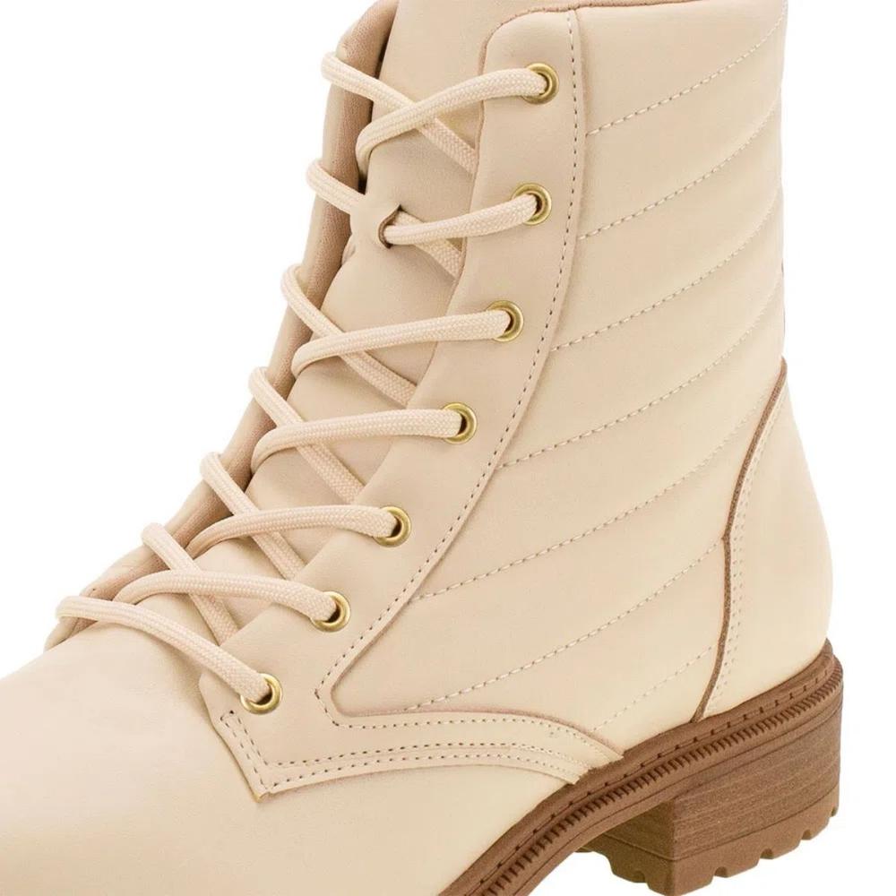 Bota Coturno Modare Ultra Conforto Costuras - Creme - 3