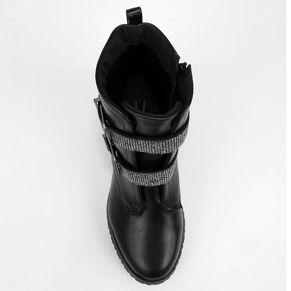 Bota Cano Médio Vizzano Salto Bloco Fivela Dupla Hotfix Tratorada - Preto - 3