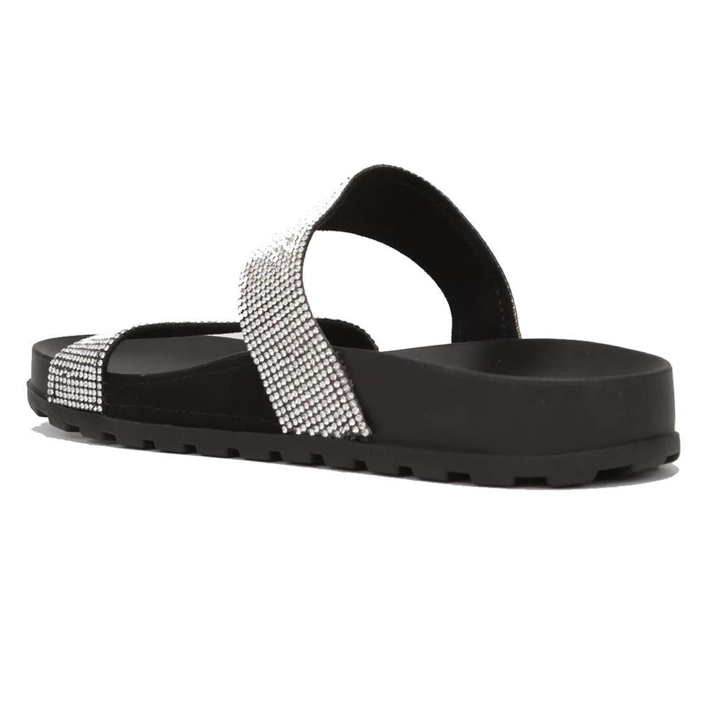Rasteira Birken Moleca Strass Tiras - Preto - 4