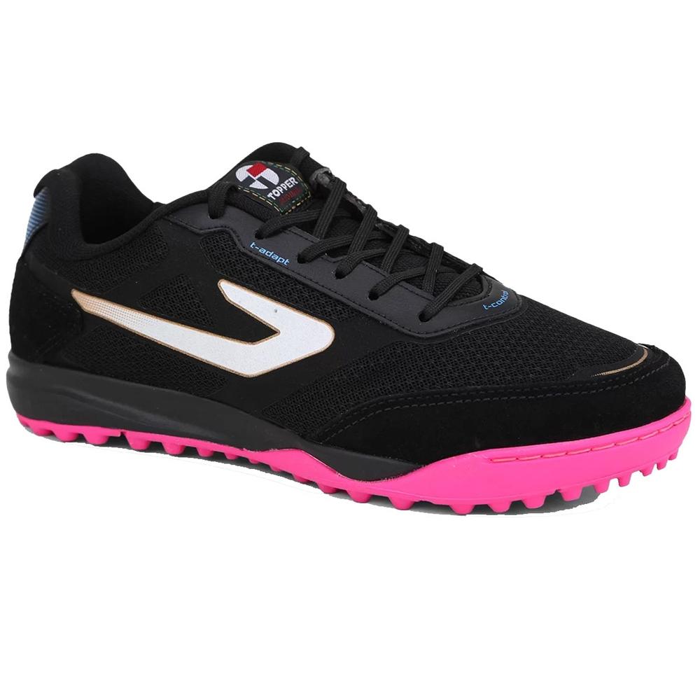 Chuteira Society Topper Letra III - Preto e Pink - 1