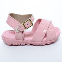 Sandália Molekinha Tiras Cruzadas Verniz Baby - Rosa - 2