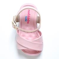 Sandália Molekinha Tiras Cruzadas Verniz Baby - Rosa - 3