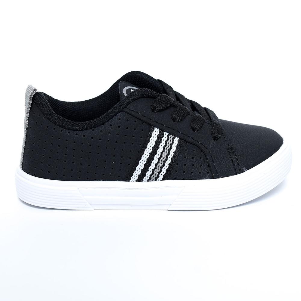 Tênis Infantil Molekinho Microperfuros Bebê - Preto e Branco - 2