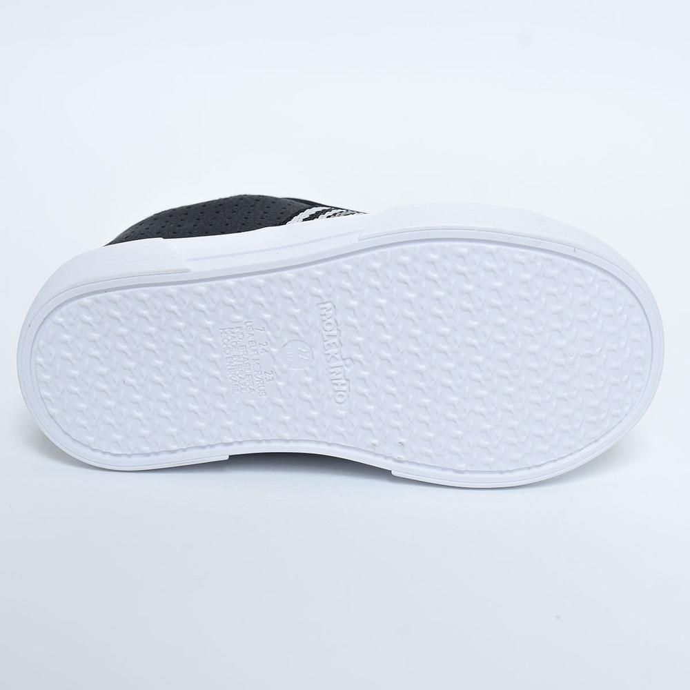 Tênis Infantil Molekinho Microperfuros Bebê - Preto e Branco - 5