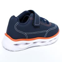 Tênis Bebê Molekinho Com Led Menino - Marinho e Laranja