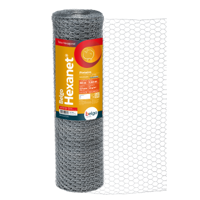 Tela Pinteiro Hexanet - Malha 1" - Fio 22 - 1,00x50m - Belgo