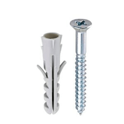 Bucha S8 com Parafuso 6x50mm - Cabeça Chata - 10 unidades
