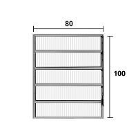 Vitro Basculante Alumínio Brilhante 1.00(A) x 80 (L) - Hale - 2