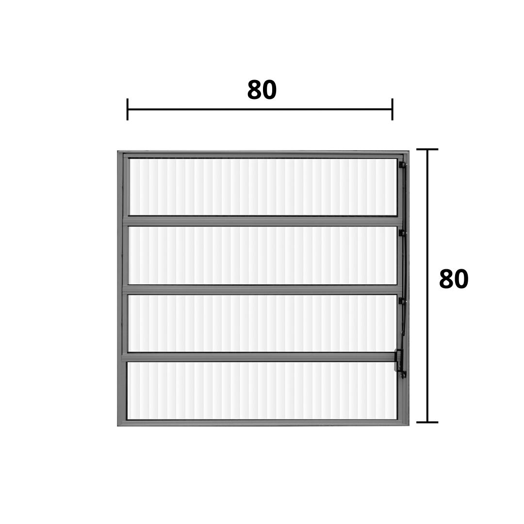 Vitro Basculante Alumínio Brilhante 80 (A) x 80 (L) - Hale - 2