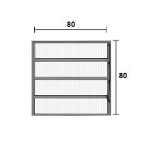 Vitro Basculante Alumínio Brilhante 80 (A) x 80 (L) - Hale - 2