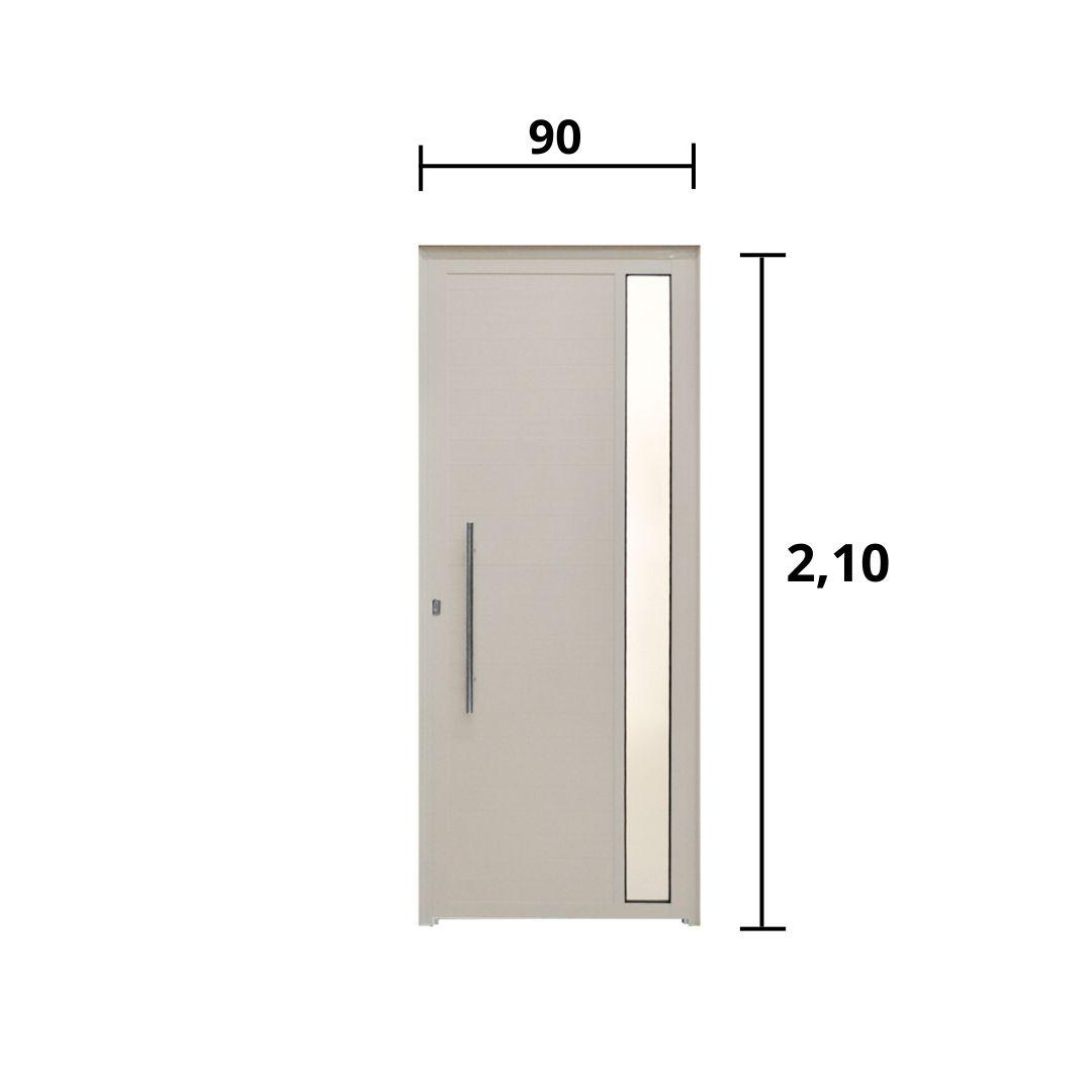 Porta Lambril C/ Visor e Puxador Aluminio Branco 2.10 x 0.90 - Hale - 2