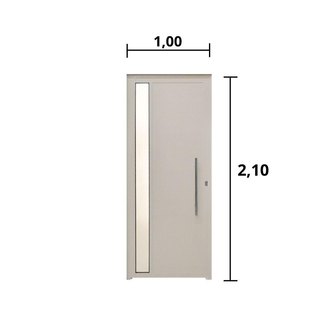 Porta Lambril C/ Visor e Puxador Aluminio Branco 2.10 x 1.00 - Hale - 2