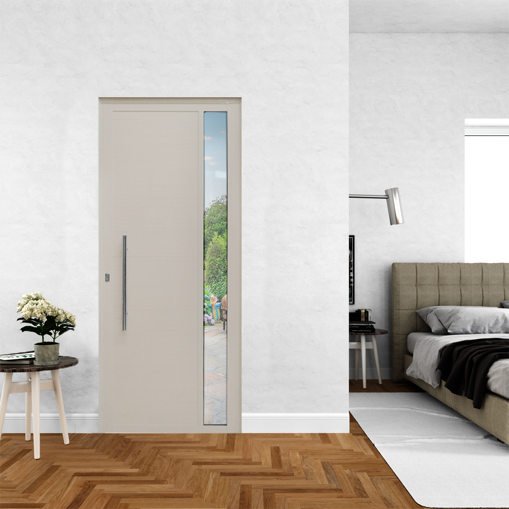 Porta Lambril C/ Visor e Puxador Aluminio Branco 2.10 x 1.00 - Hale - 3