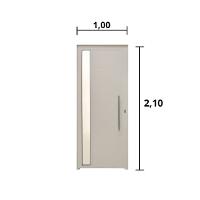 Porta Lambril C/ Visor e Puxador Aluminio Branco 2.10 x 1.00 - Hale - 2