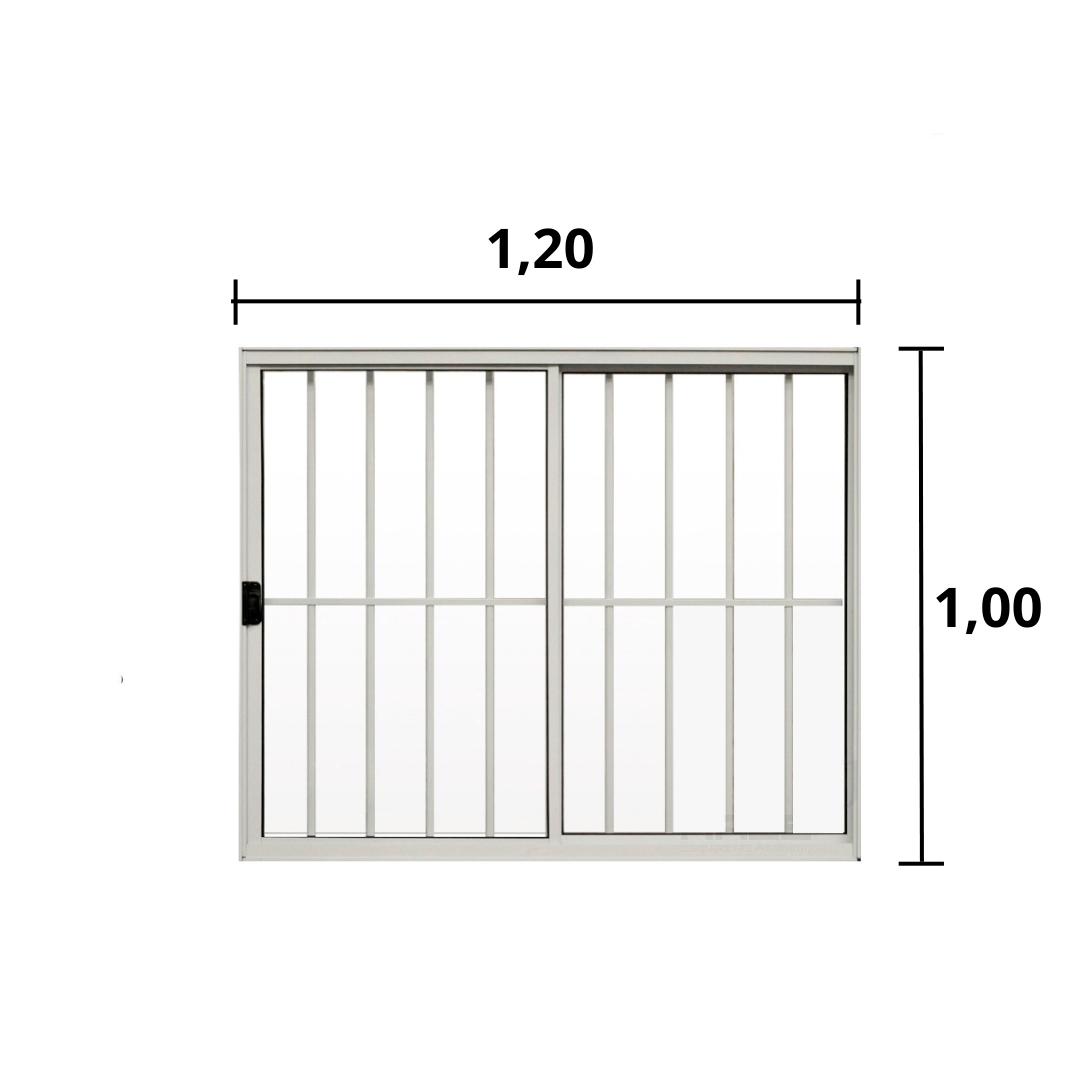 Janela 2 Folhas de Correr C/ Grade 1.00 X 1.20 Alumínio Branco Linha Modular - Hale - 3